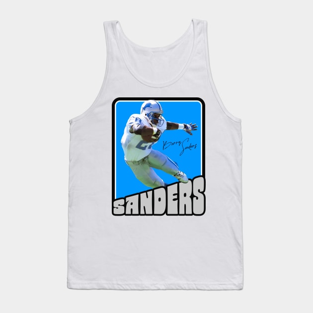 Retro Barry Sanders Football Trading Card Tank Top by darklordpug